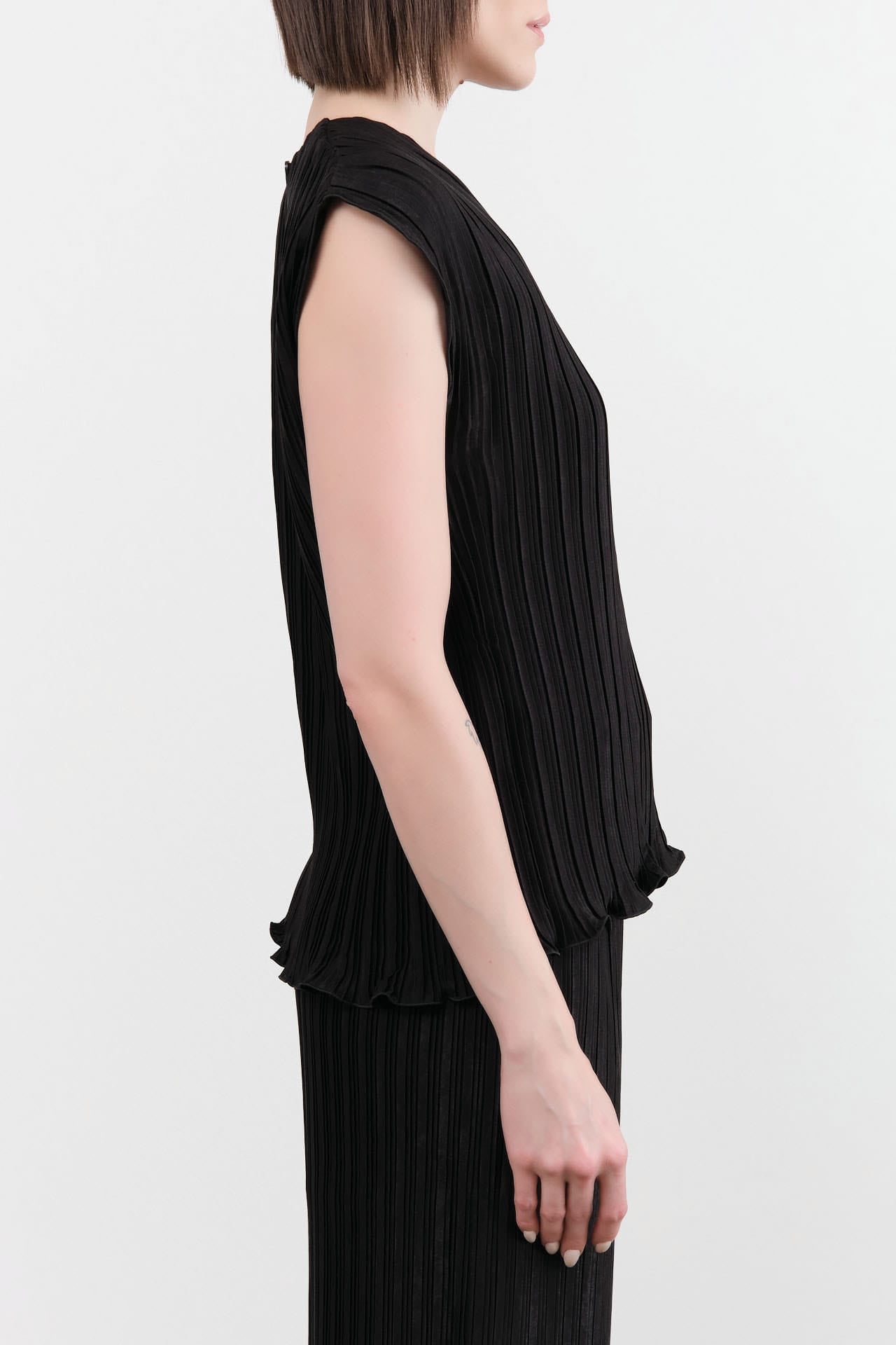 Proche Apparel Womens Blouses Pleated Sheath Top