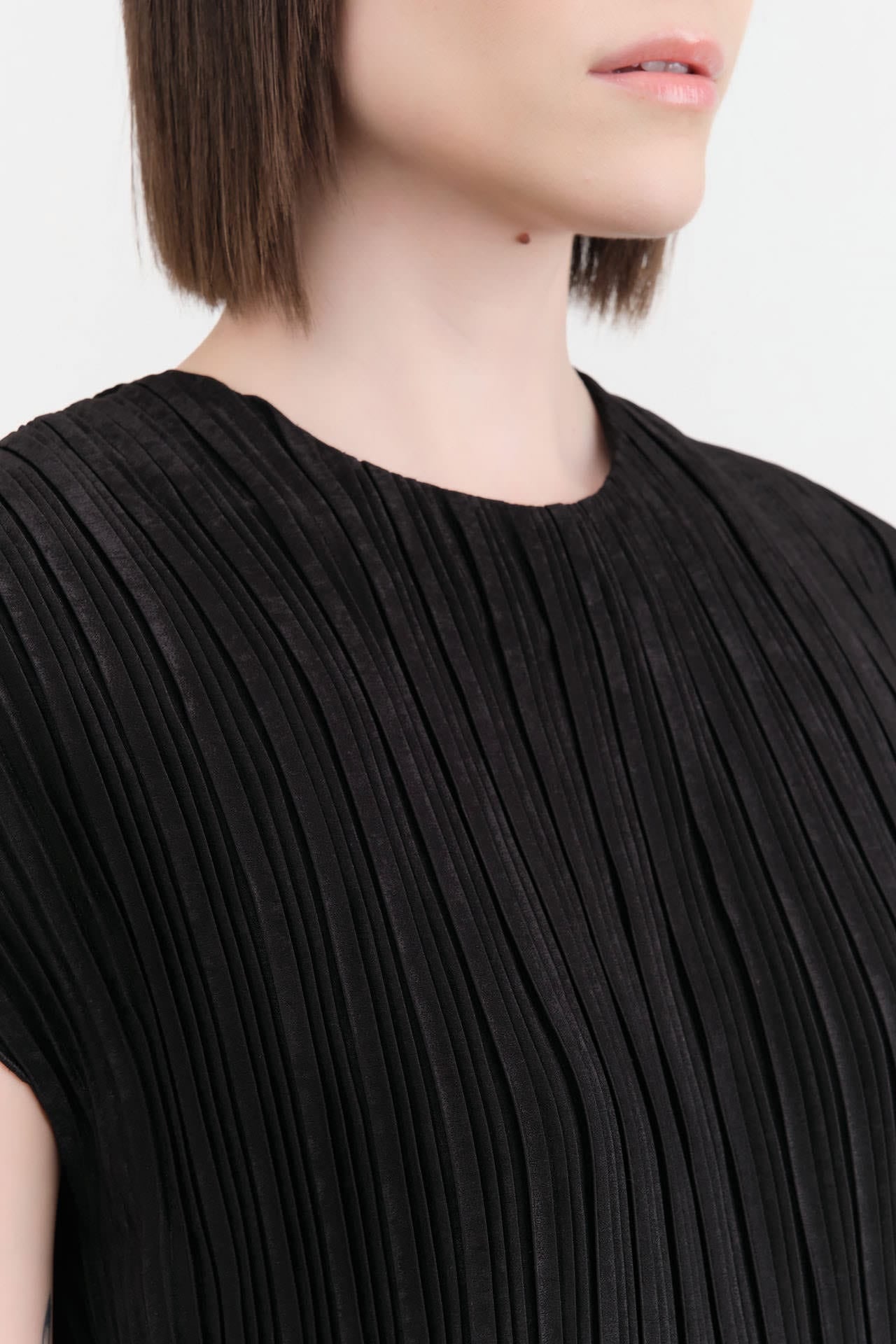 Proche Apparel Womens Blouses Pleated Sheath Top