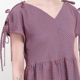 Gingham Purple Puckered Amphora Dress by Proche