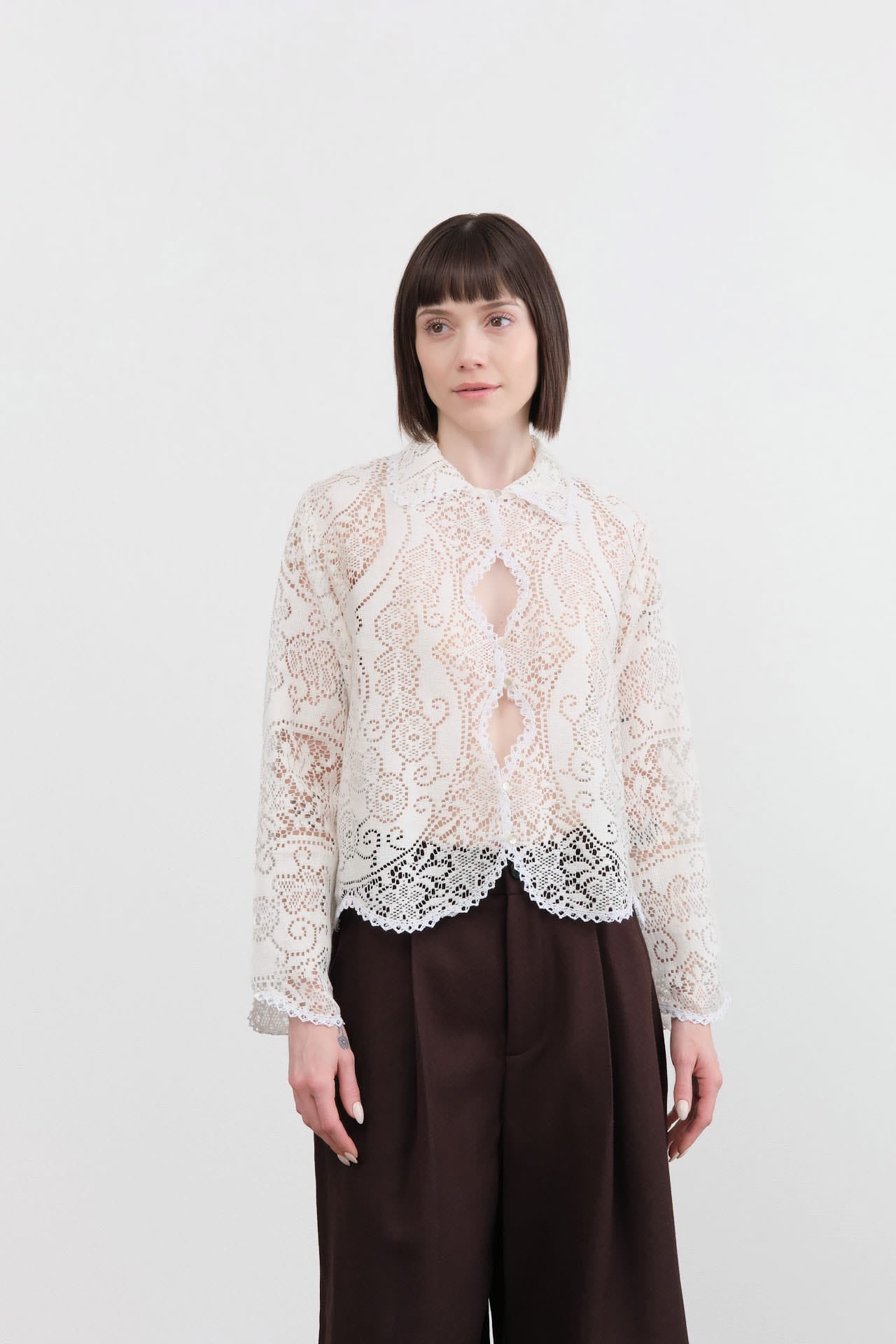 Proche Apparel Womens Blouses Upcycled Lace Flora Top