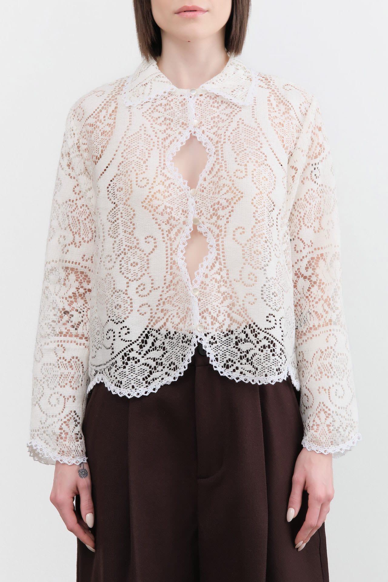 Proche Apparel Womens Blouses Upcycled Lace Flora Top