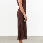 Rachel Comey Designer Brand Sheer Sleeveless Midi Allegre Dress in Bark Brown 