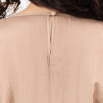 Khaki Brown Gold Long Sleeve Quilted Arma Top by Rachel Comey Designer Brand 