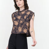 Rachel Comey Bacchus Top in Black Cero Print