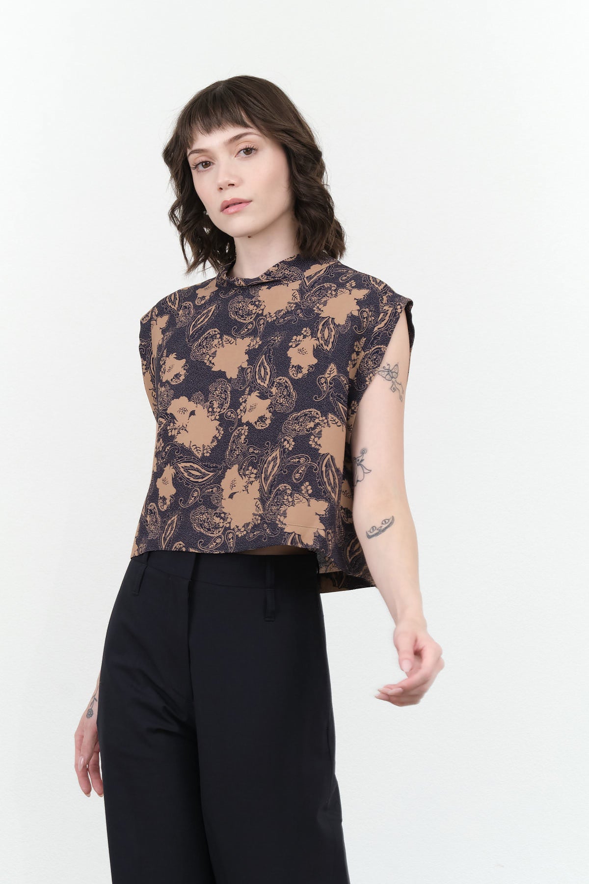 Rachel Comey Bacchus Top in Black Cero Print