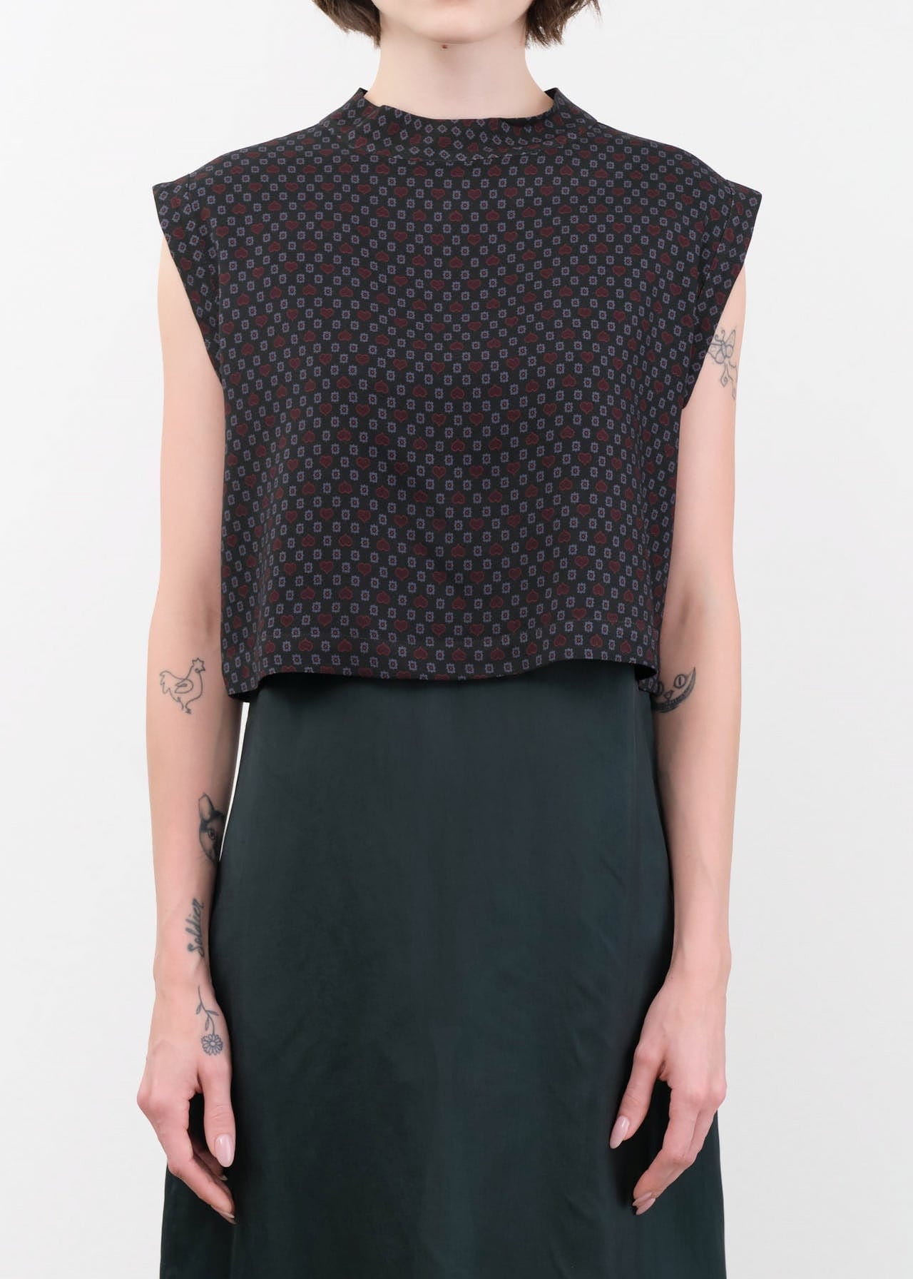 Rachel Comey Apparel Womens Blouses Bacchus Top in Evergreen Multi