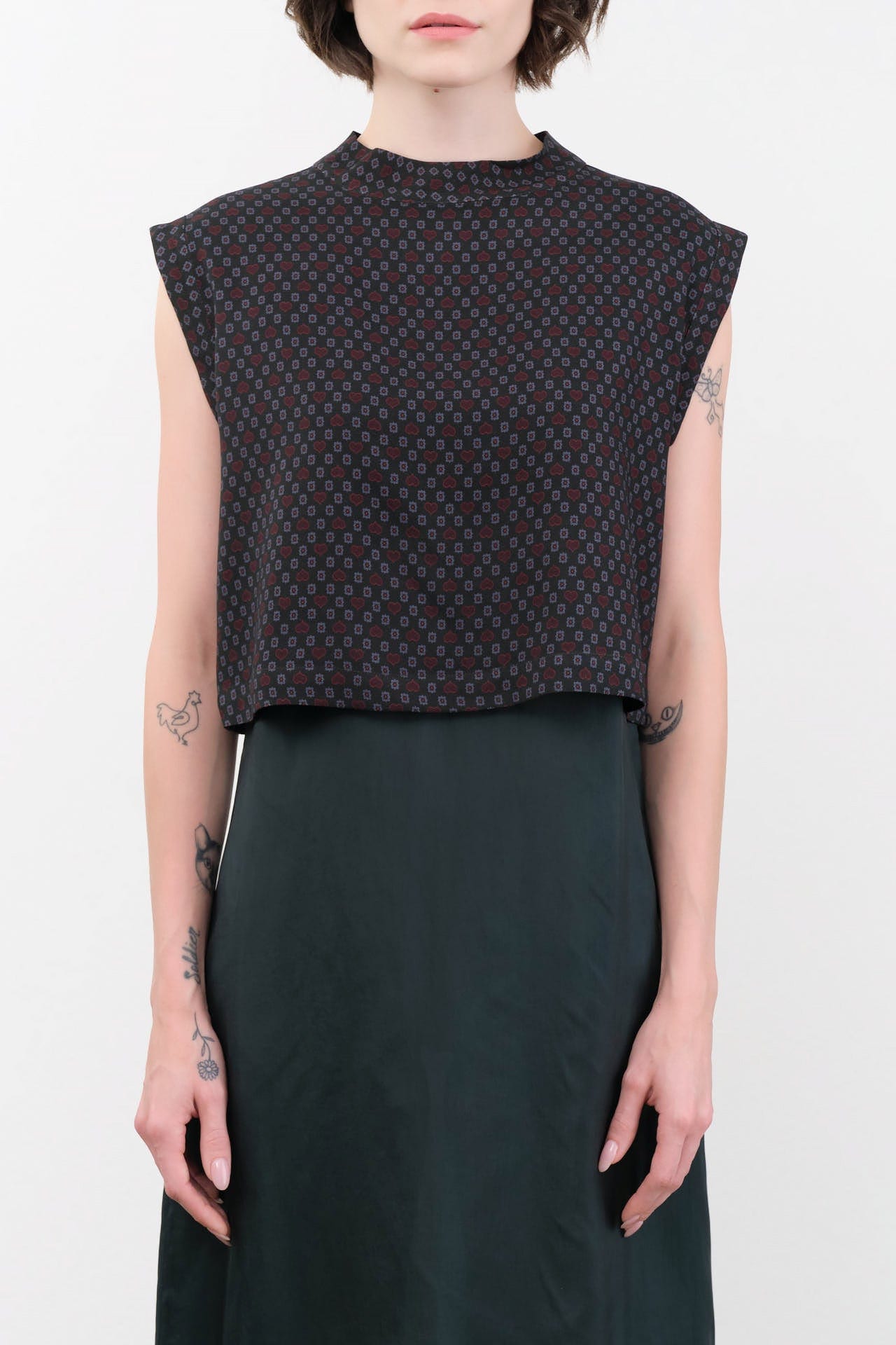 Rachel Comey Apparel Womens Blouses Bacchus Top in Evergreen Multi