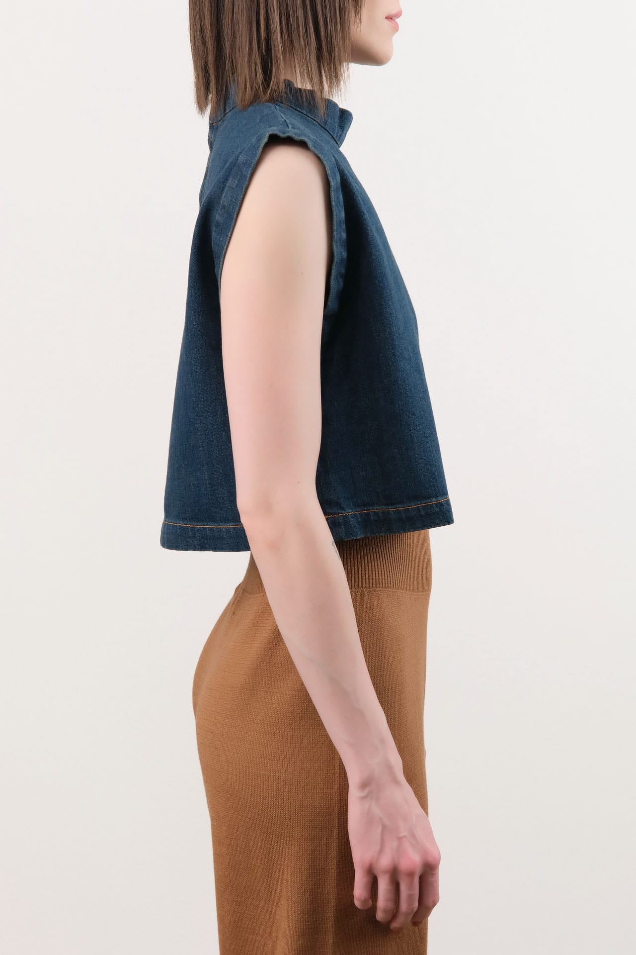 Rachel Comey Apparel Womens Blouses Bacchus Top in Muddy Indigo