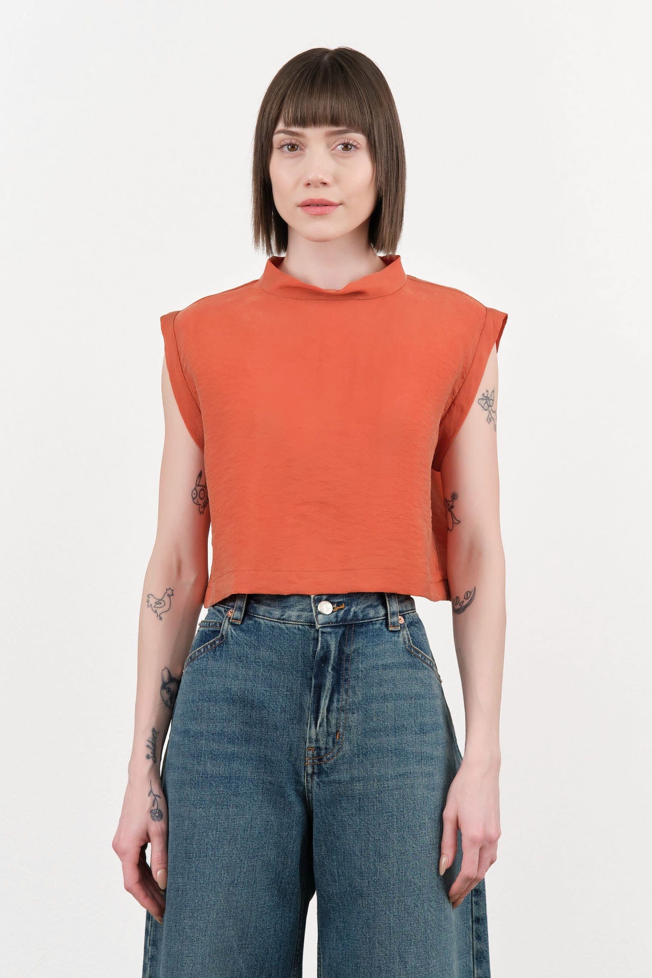 Rachel Comey Apparel Womens Blouses Bacchus Top in Terracotta