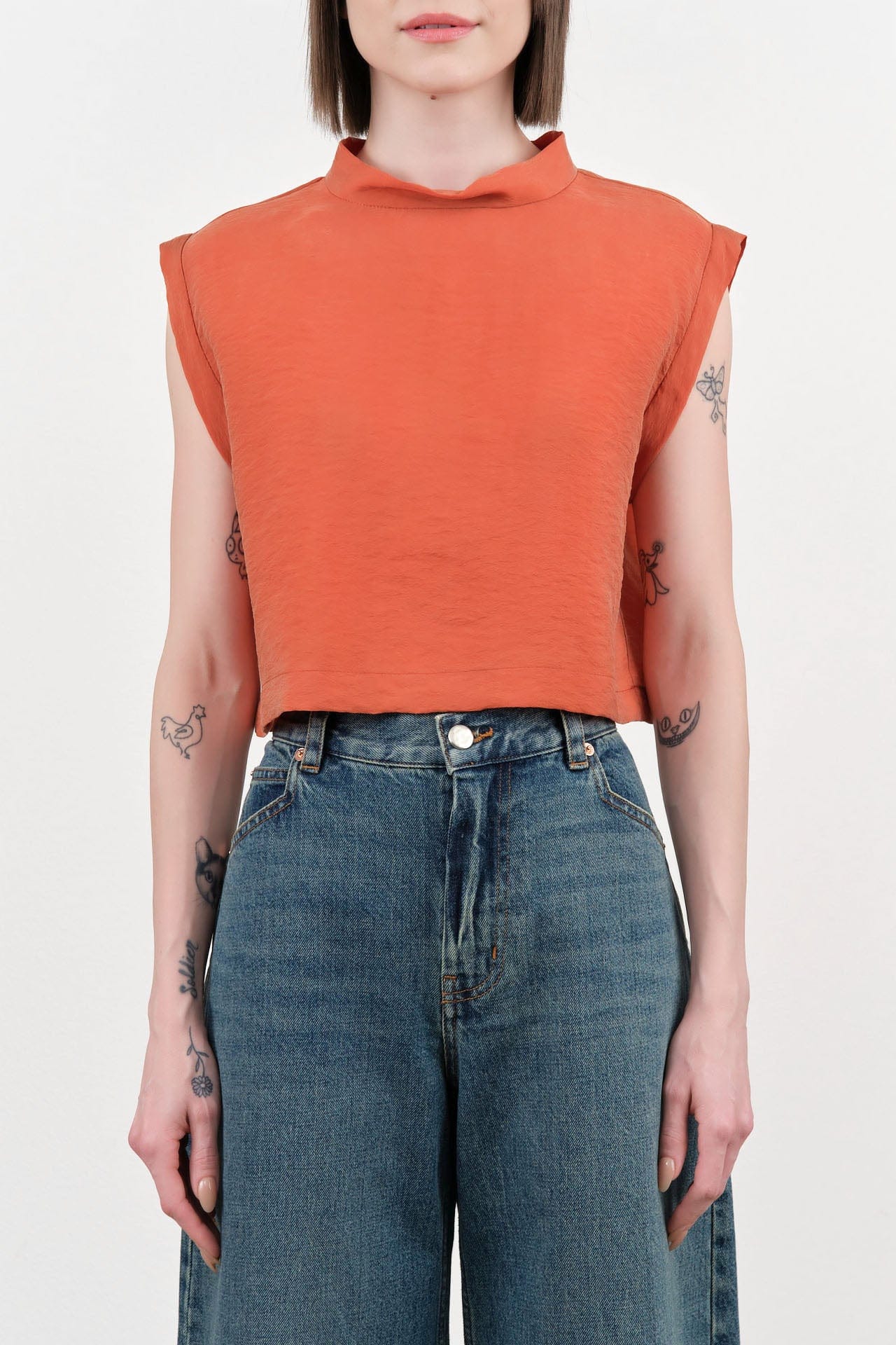 Rachel Comey Apparel Womens Blouses Bacchus Top in Terracotta