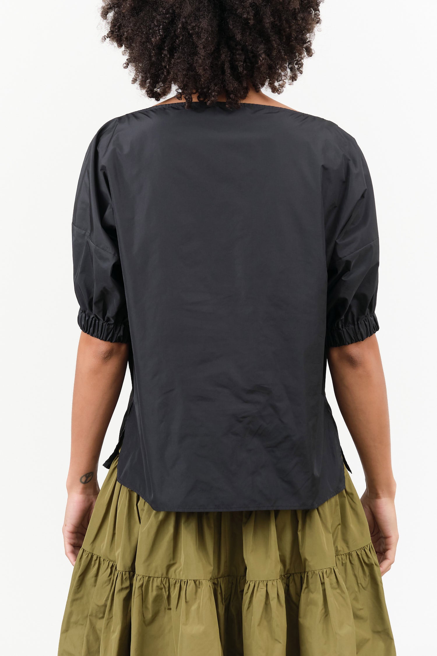 Black Short Sleeve Ballaton Top by Rachel Comey Designer Brand 