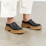 Rachel Comey Barla Mule in Black Leather and Rubber