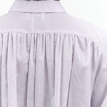 Rachel Comey Button Up Collared Blouse Becker Top with Gathered Back Yoke in Light Purple Lavender Mauve Color