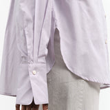 Lavender Light Purple Mauve Becker Top Long Sleeve Button Up by Rachel Comey