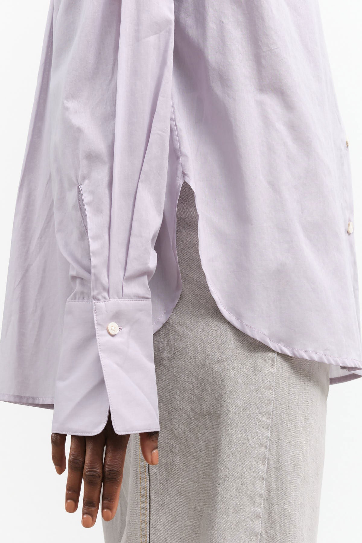 Lavender Light Purple Mauve Becker Top Long Sleeve Button Up by Rachel Comey