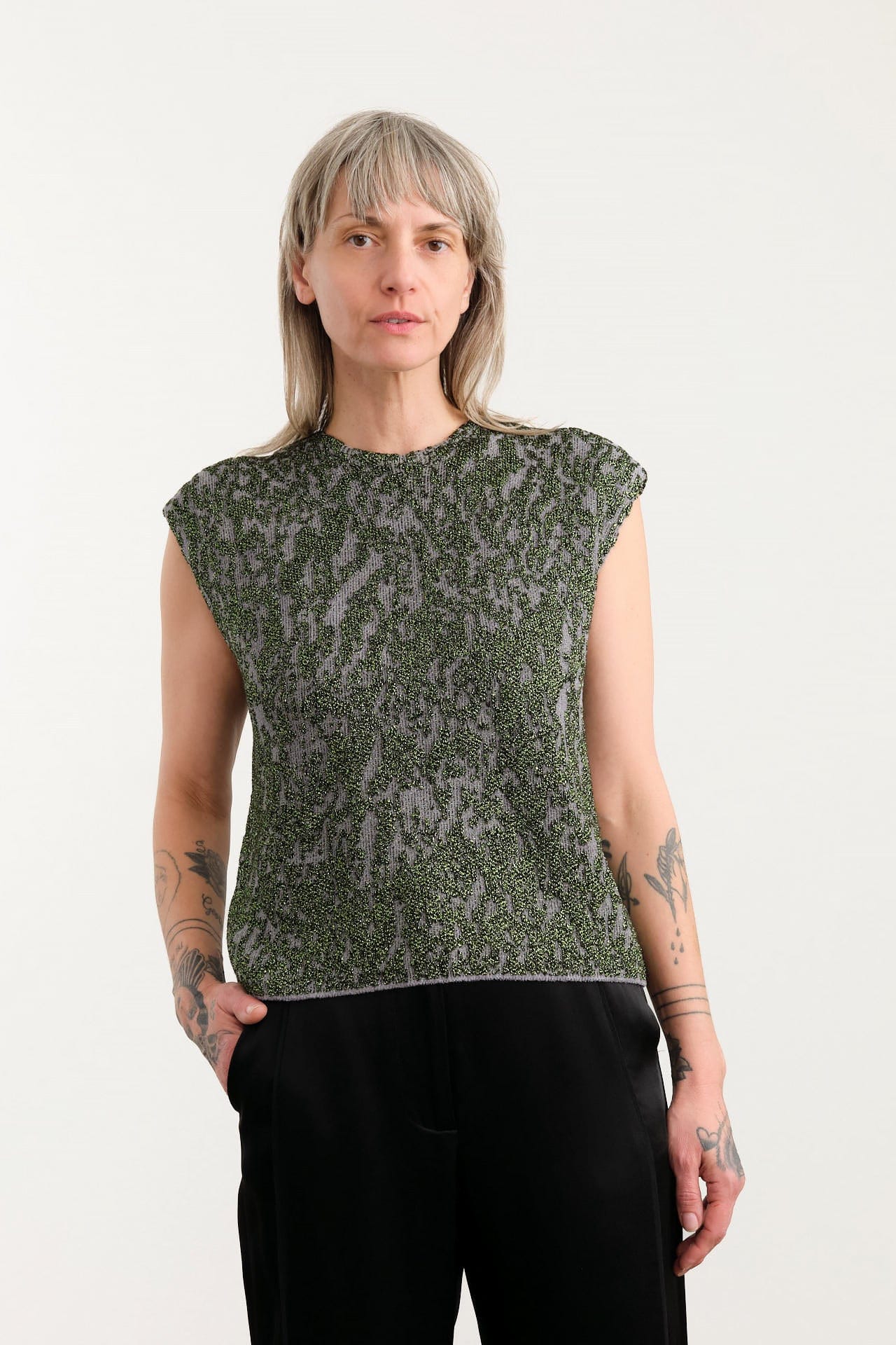 Rachel Comey Apparel Womens Sweaters Brocca Vest in Dove-Green