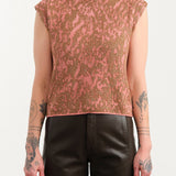 Rachel Comey Apparel Womens Sweaters Brocca Vest in Melon-Bronze