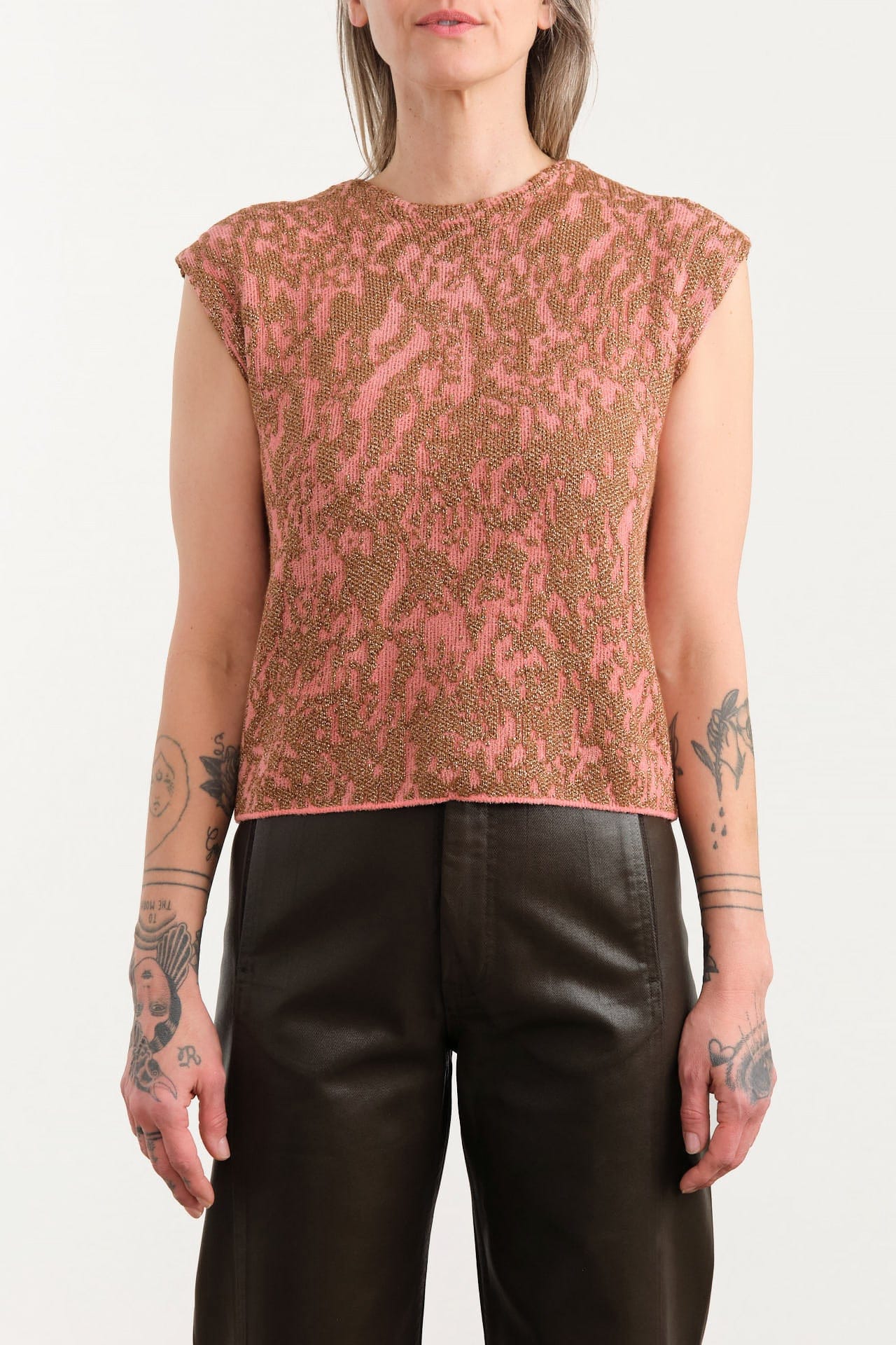 Rachel Comey Apparel Womens Sweaters Brocca Vest in Melon-Bronze
