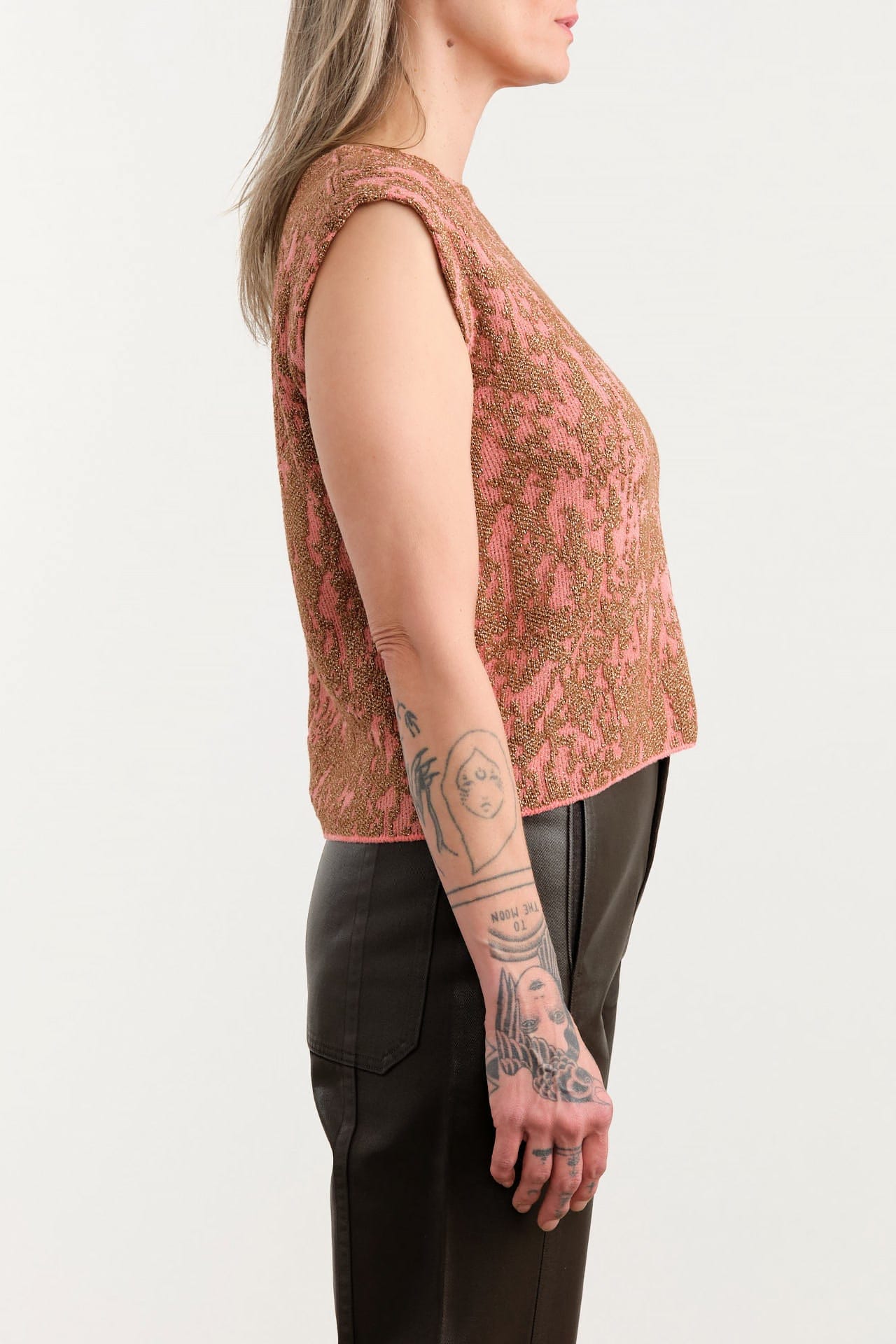 Rachel Comey Apparel Womens Sweaters Brocca Vest in Melon-Bronze