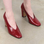 Classic Chloris High Heel Pump in Scarlet Red by Designer Brand Rachel Comey