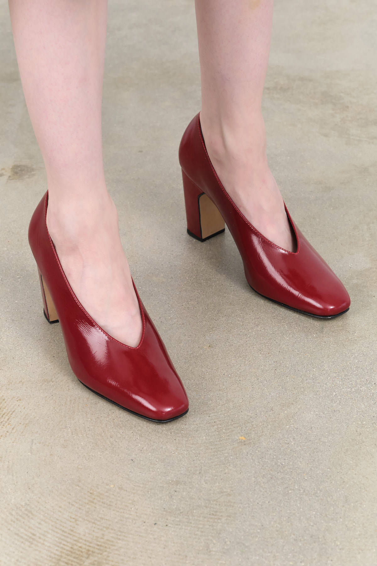 Classic Chloris High Heel Pump in Scarlet Red by Designer Brand Rachel Comey