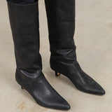 Black Clemmie Tall Boot with Kitten Heel by Rachel Comey Designer