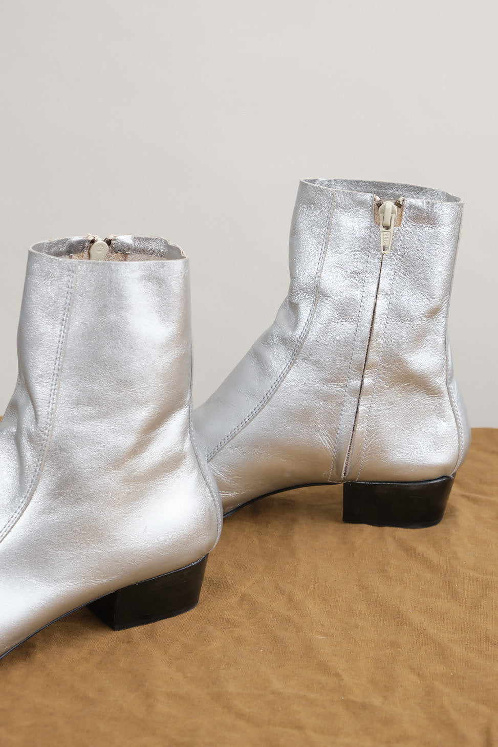Inside zip of Cove Boot in Silver