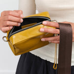 Leather Cowell Crossbody Small Bag in Mustard Yellow by Rachel Comey Designer Brand