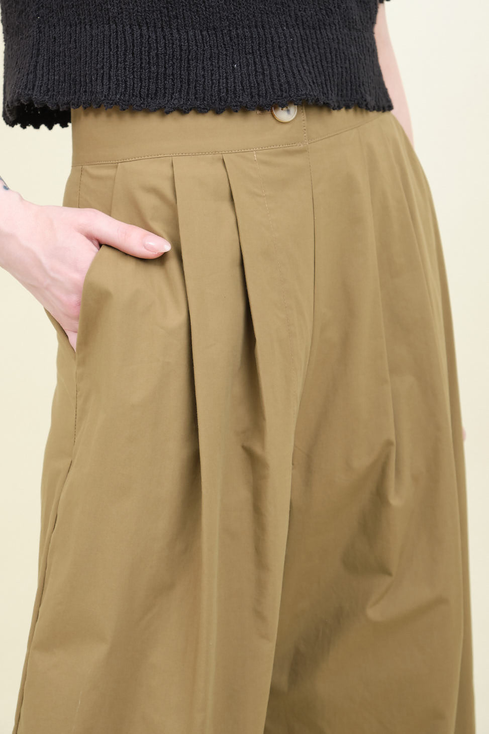 Pleat detailing on Coxsone Pant in Gold