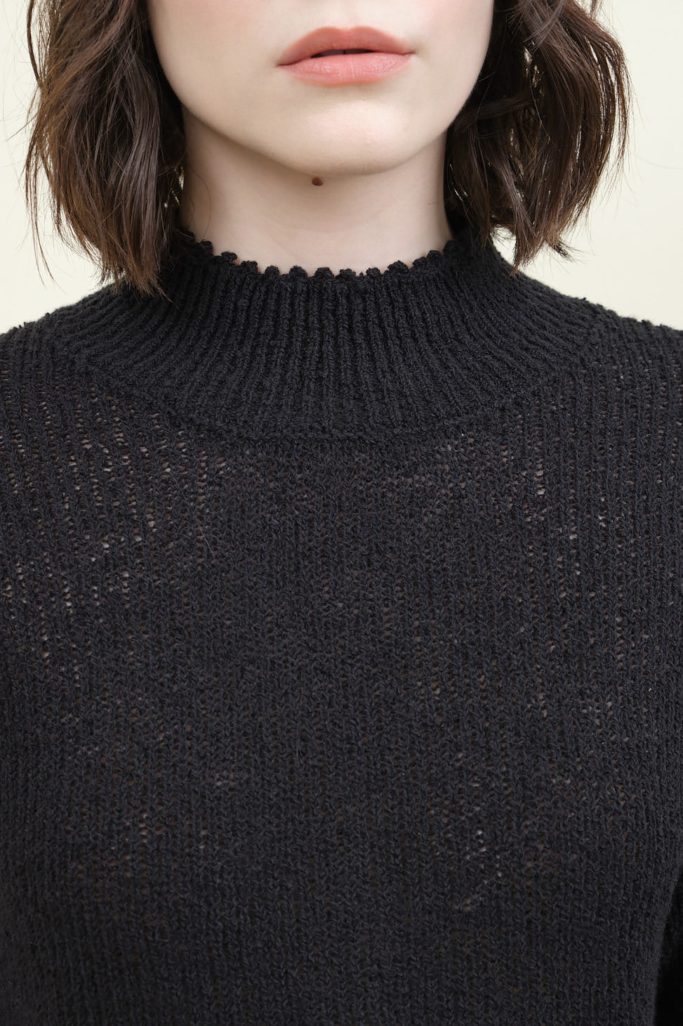 Neckline on Cropped Tee in Black