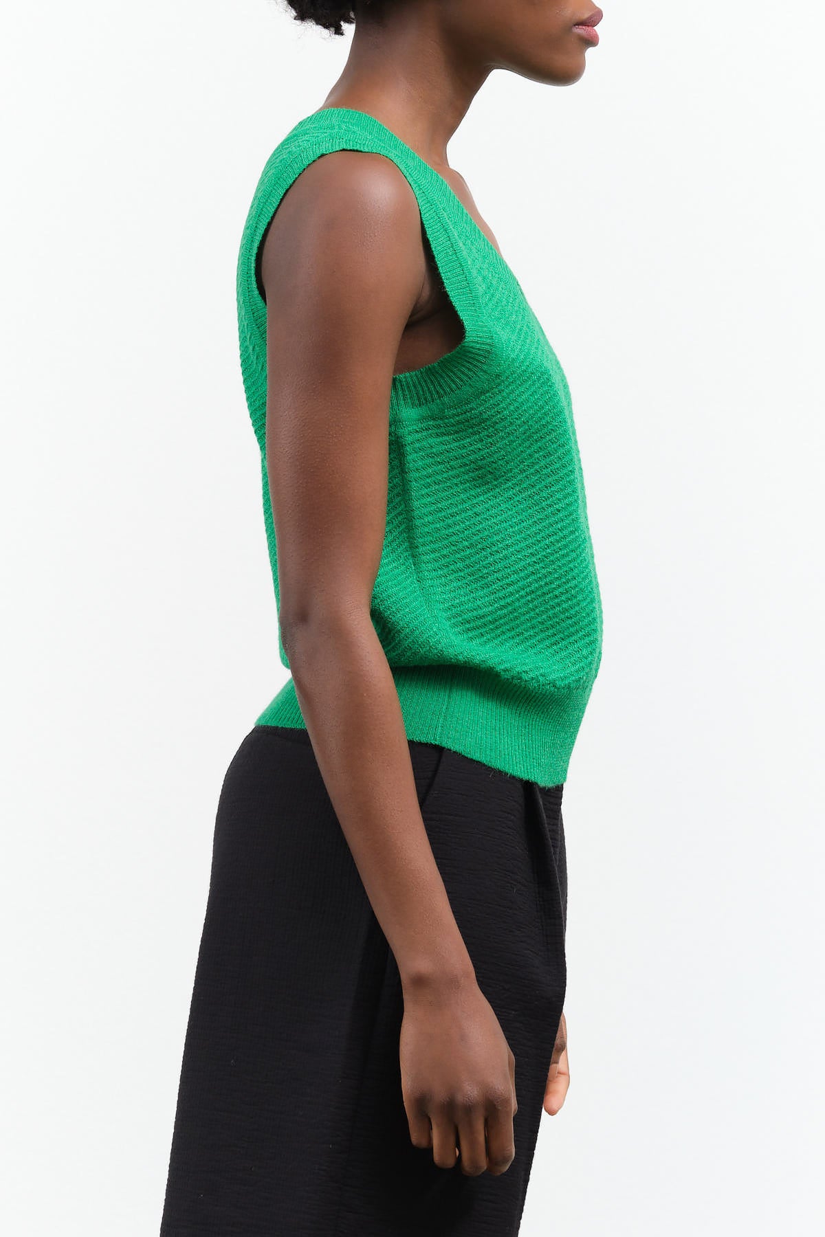 Rachel Comey Green Grass Sleeveless Dawson Vest with V Neck