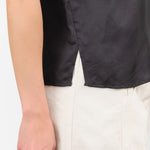 Short Sleeve Delmara Silk Top in Black by Rachel Comey Designer Brand 