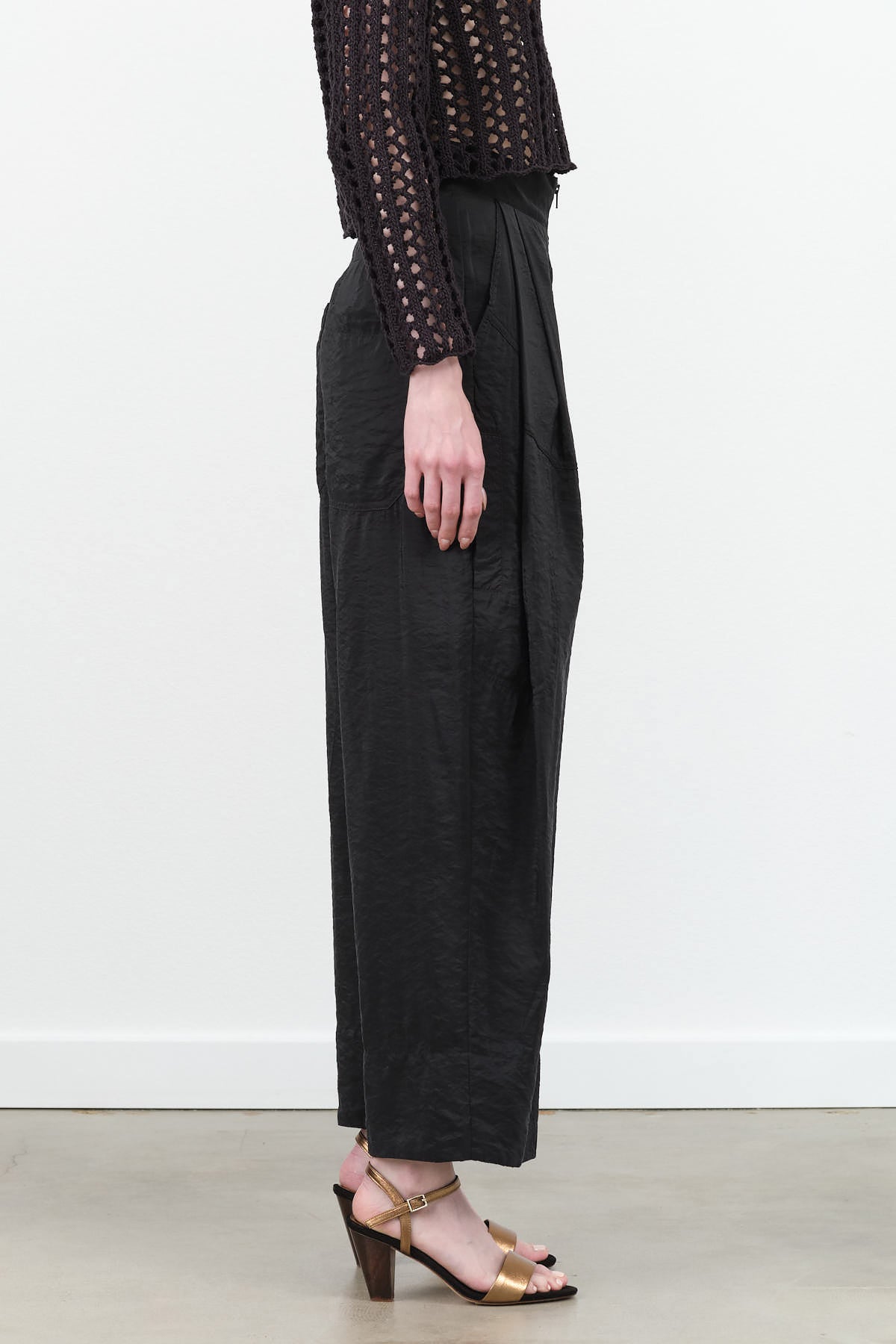 Rachel Comey Black Zip Up Cotton Dress Pant Dini Pant Wide Leg