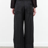 Paper Bag Texture Black Wide Leg Dini Pant Cotton Wide Leg with Pockets by Rachel Comey