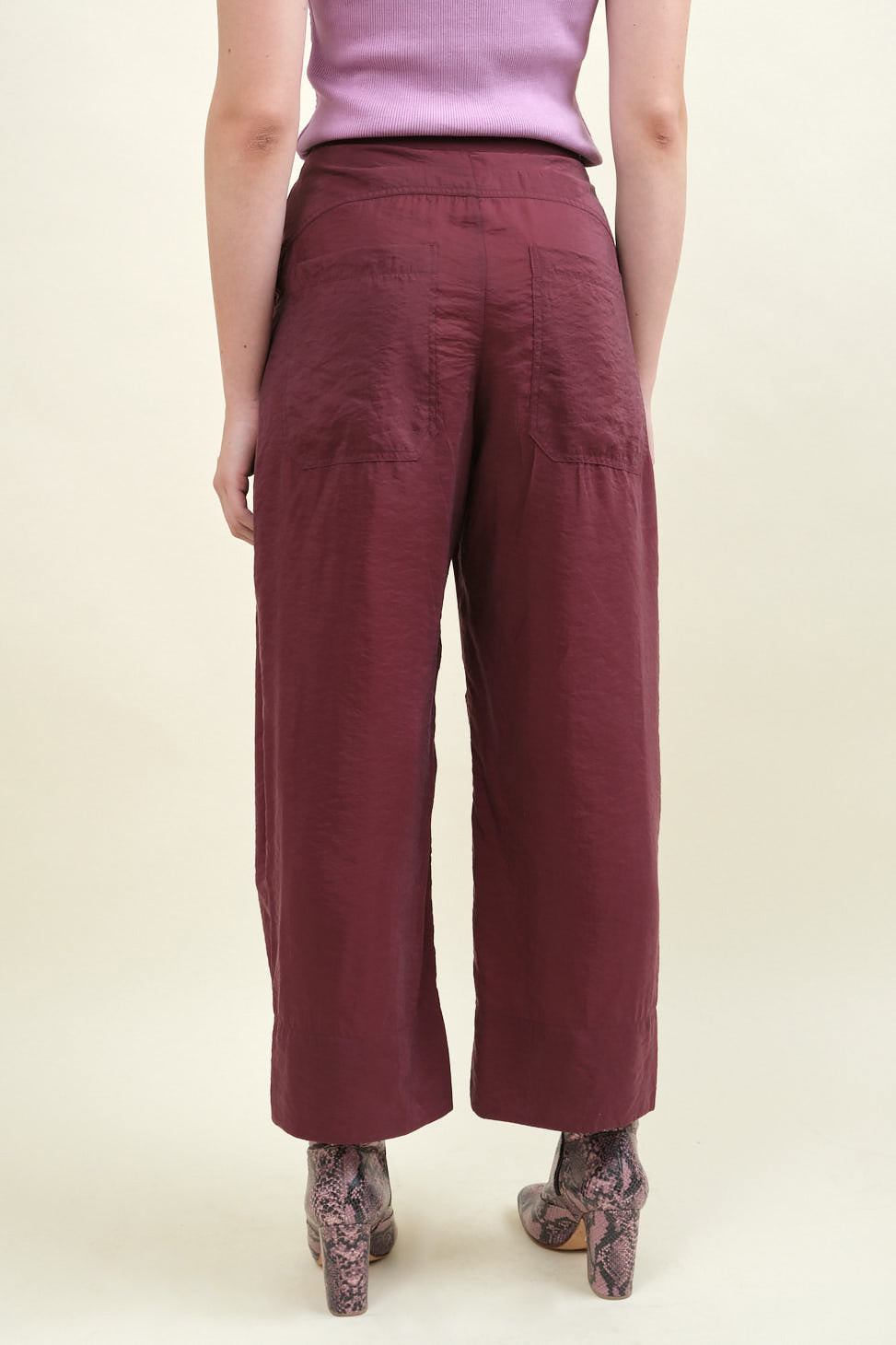 Back of Dini Pant in Maroon
