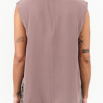 Mauve Purple Sleeveless Button Up Blouse Duston Top with Collar by Rachel Comey Designer Brand 