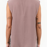 Mauve Purple Sleeveless Button Up Blouse Duston Top with Collar by Rachel Comey Designer Brand 