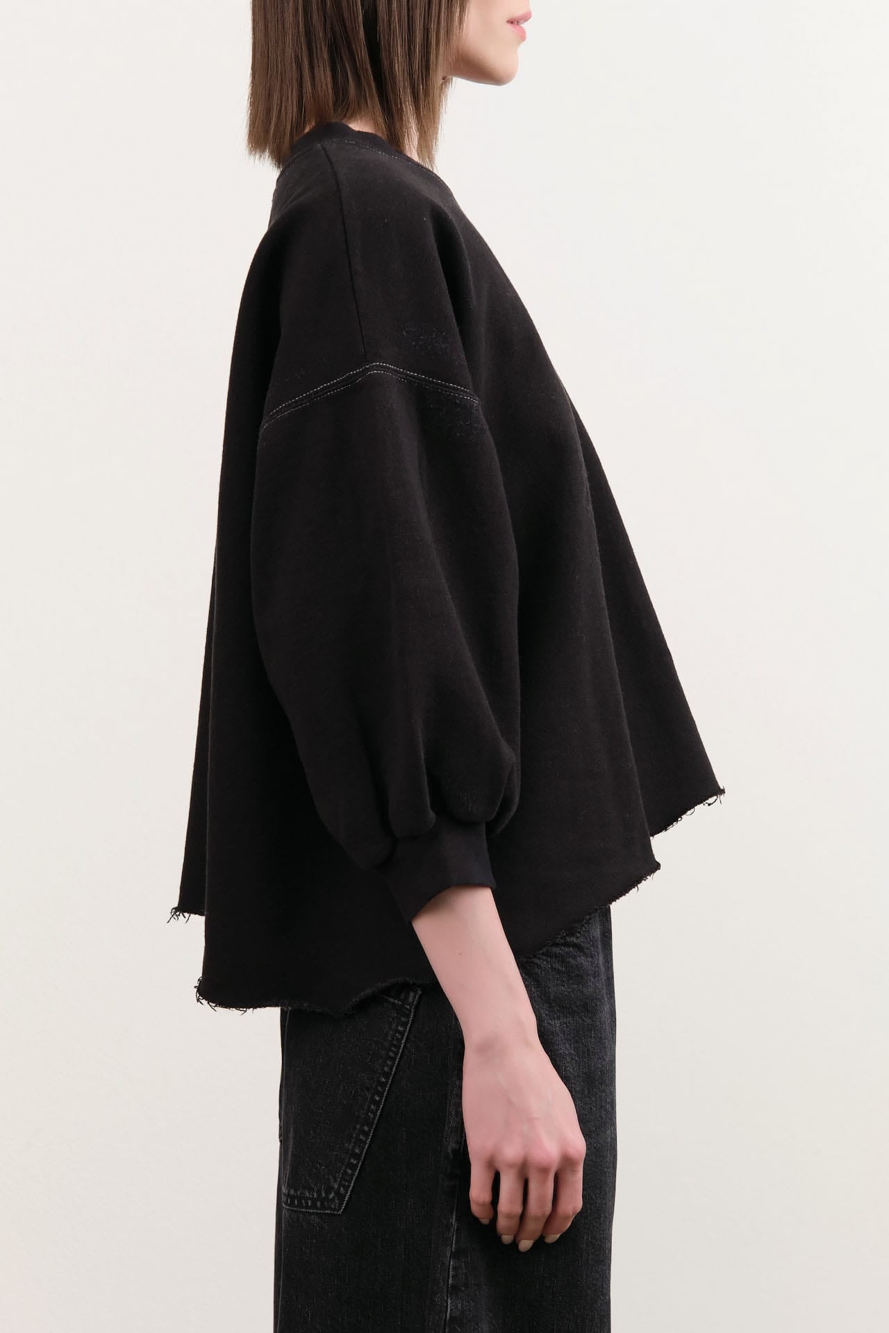 Rachel Comey Apparel Womens Blouses Fond Sweatshirt in Charcoal Charcoal / XS/S