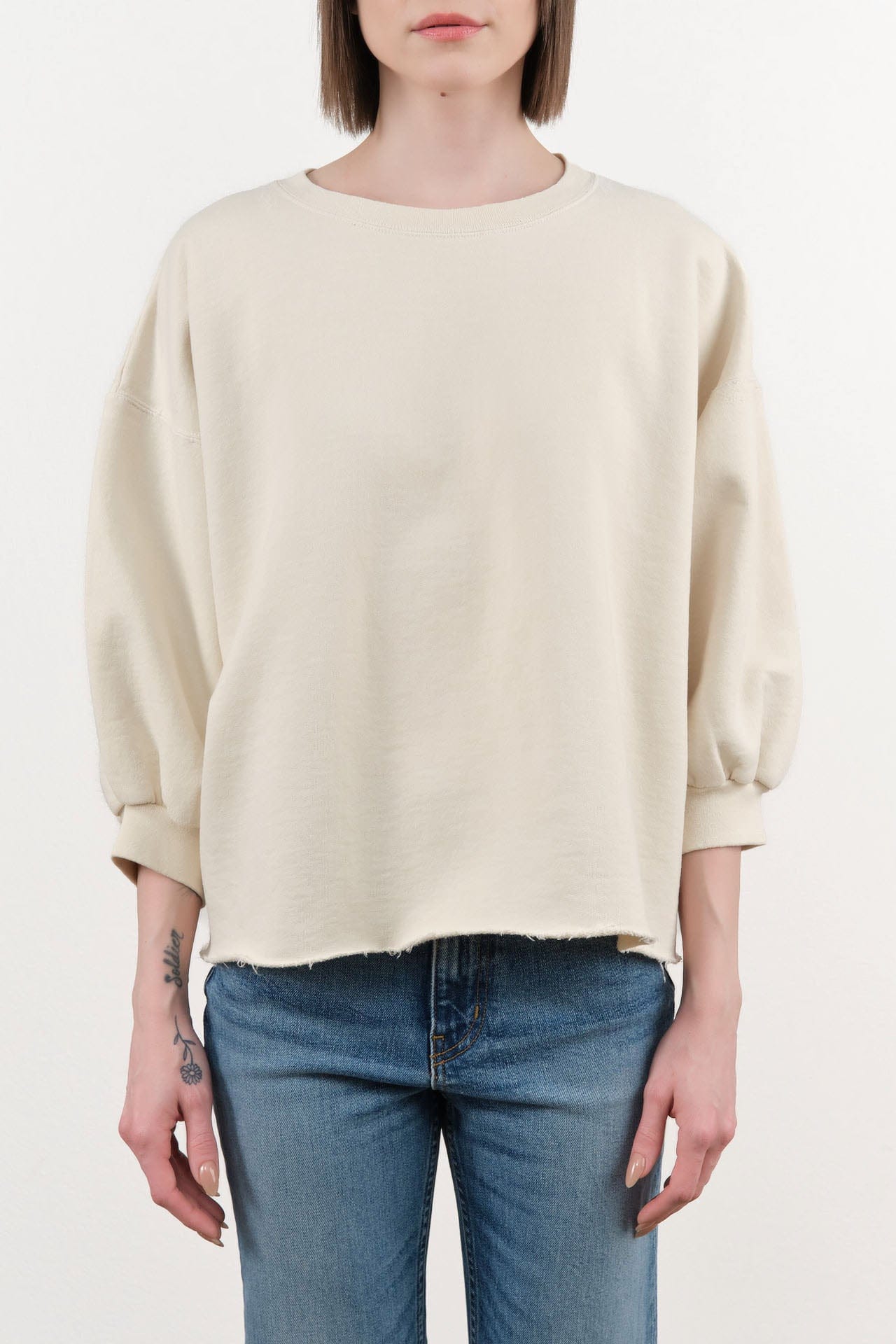 Rachel Comey Apparel Womens Lounge Fond Sweatshirt in Dirty White
