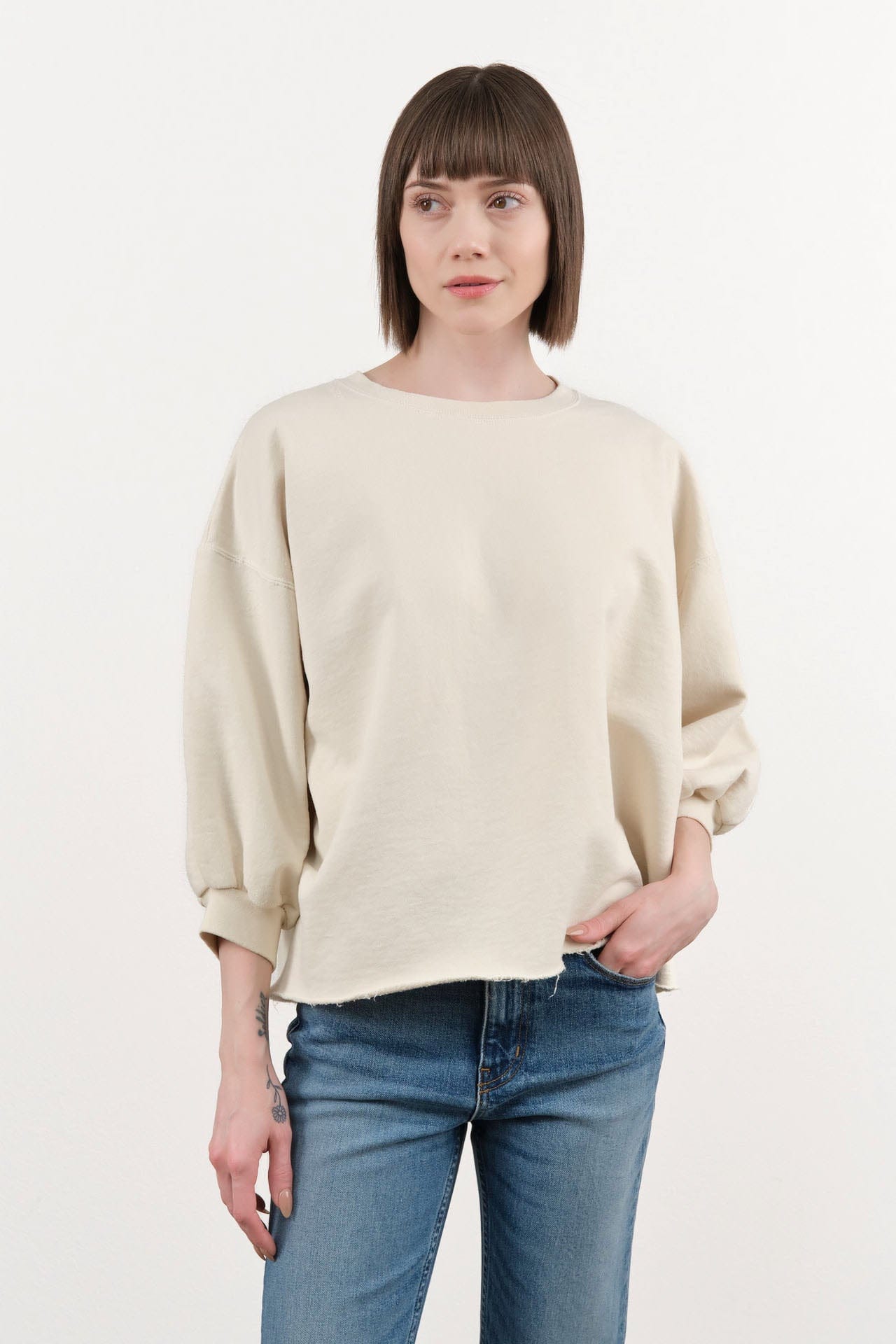 Rachel Comey Apparel Womens Lounge Fond Sweatshirt in Dirty White