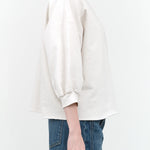 Rachel Comey Designer Brand Fond Oversized Sweatshirt with Half Sleeves in Dirty White