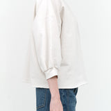 Rachel Comey Designer Brand Fond Oversized Sweatshirt with Half Sleeves in Dirty White