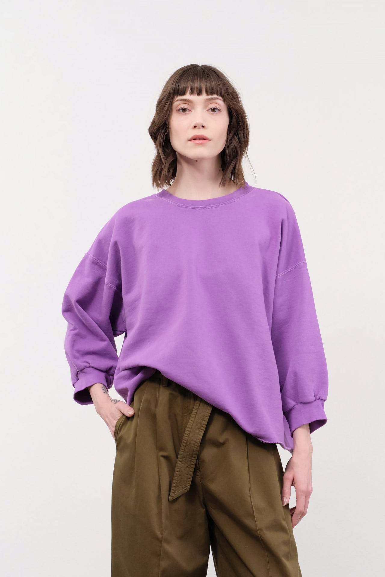 Rachel Comey Apparel Womens Lounge Fond Sweatshirt in Orchid