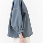 Rachel Comey Designer Brand Balloon Sleeve Fond Sweatshirt in Petrol Blue