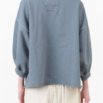 Petrol Blue Balloon Sleeve Fond Sweatshirt by Rachel Comey Designer Brand 