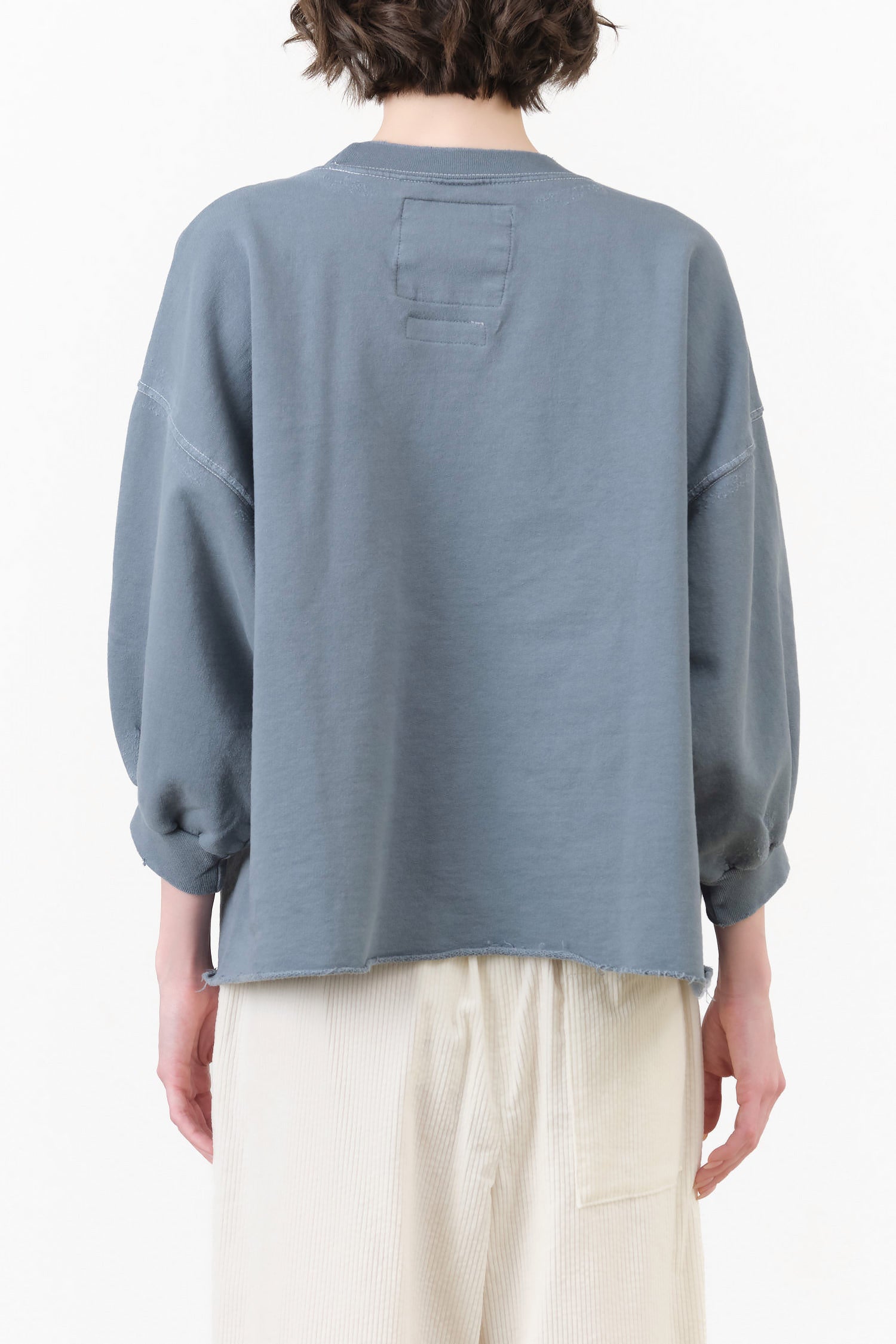 Petrol Blue Balloon Sleeve Fond Sweatshirt by Rachel Comey Designer Brand 