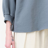 Balloon Sleeve Fond Sweatshirt in Petrol Blue by Rachel Comey Designer Brand 