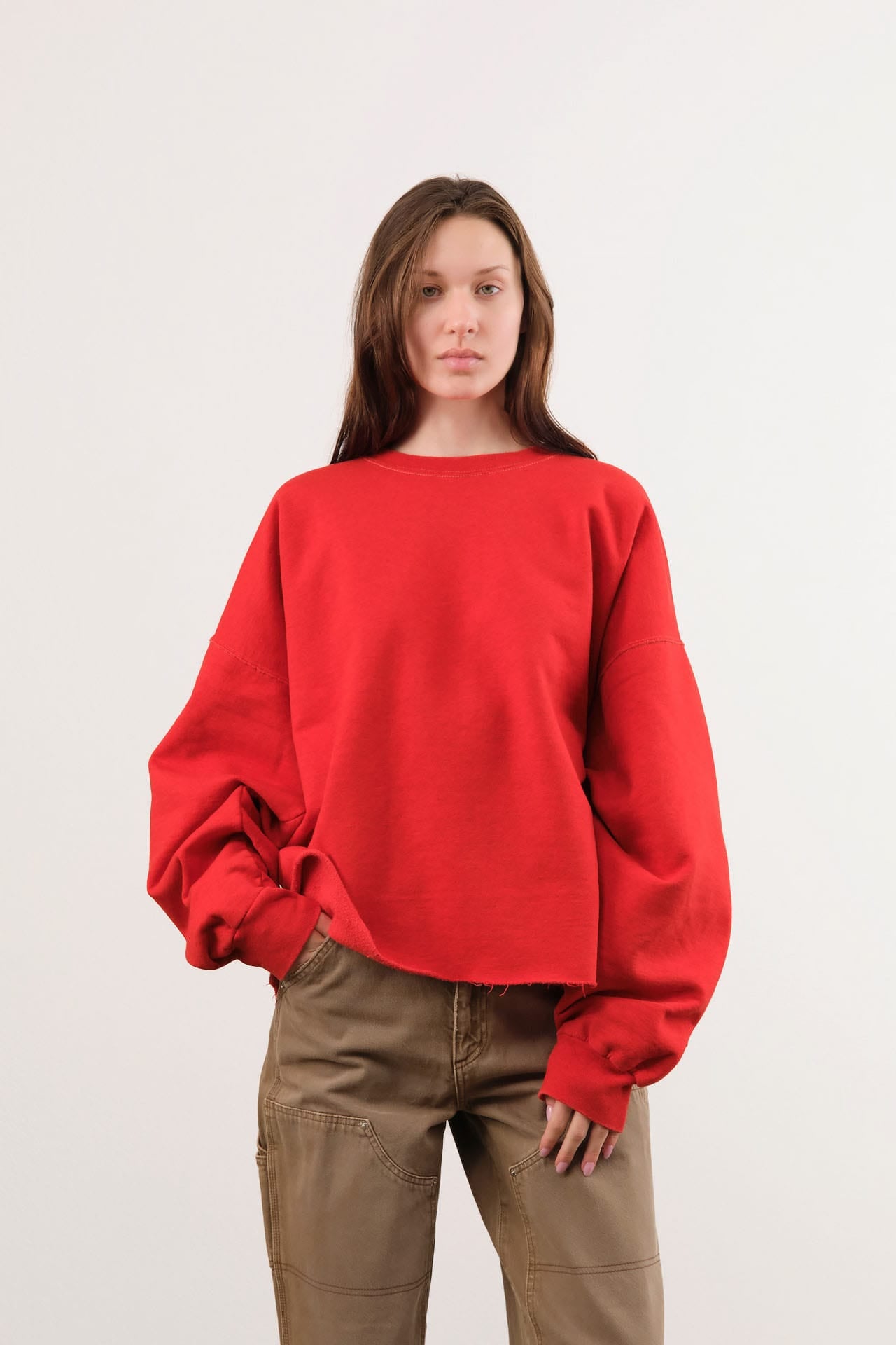 Rachel Comey Apparel Womens Lounge Fonder Sweatshirt in Cherry Cherry / XS/S