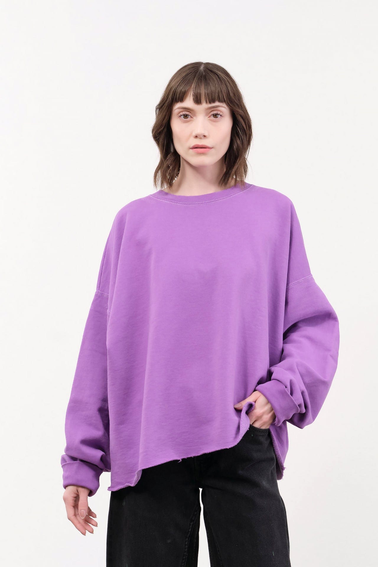 Rachel Comey Apparel Womens Lounge Fonder Sweatshirt in Orchid Orchid / XS/S
