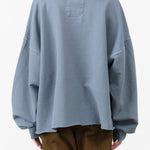 Petrol Blue Long Sleeve Fonder Crewneck Sweatshirt by Rachel Comey Designer Brand 